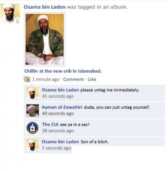 Osama Bin Laden wir sehen uns in einer Sekunde