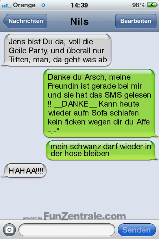 sms fail geile party