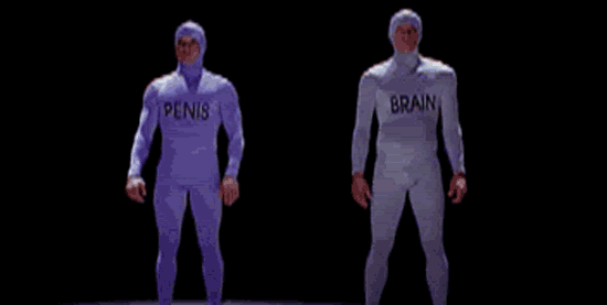 Penis schlägt Gehirn - GIF