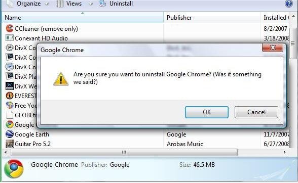 Lustige Google Chrome