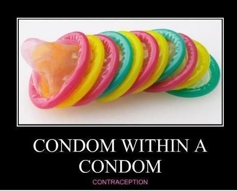 Ein Kondom innerhalb eines Kondoms