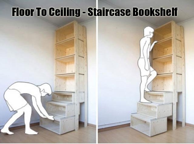 Staircase bookself