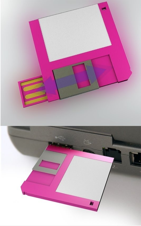 Erinnert Design: Floppy oder USB