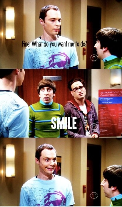 Regel! Machen Sie nicht Sheldon Lächeln