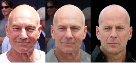 Patrick Stewart → Bruce Willis