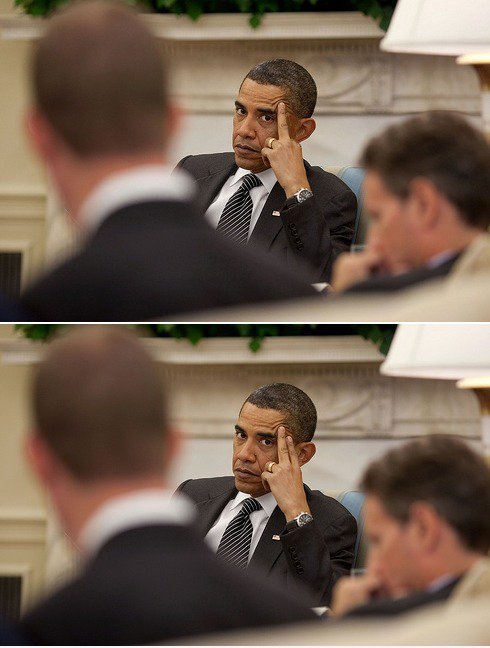 Obama gibt Ihnen einen Finger?