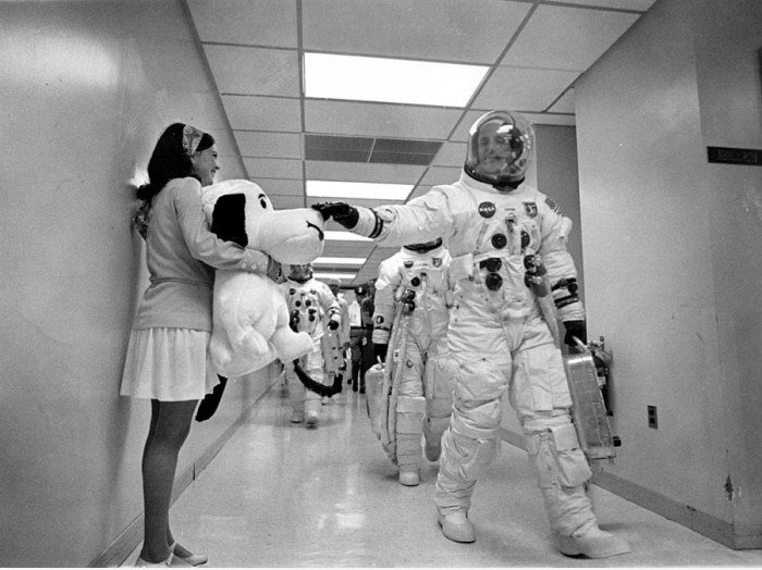 Astronaut und Snoopy