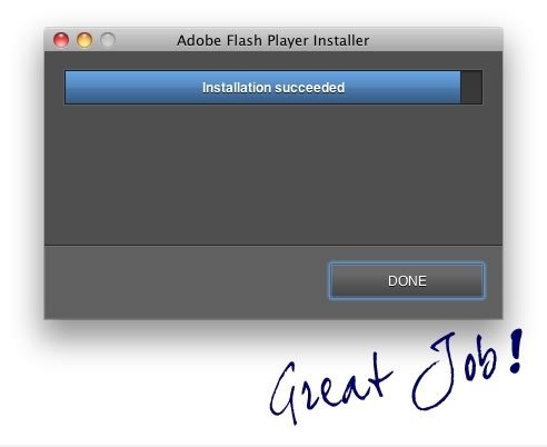 Installation von Adobe Flash Player: DONE