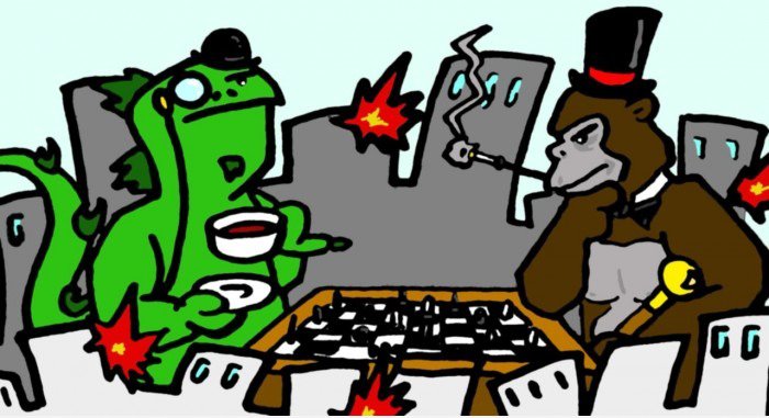 Godzilla & King Kong Spiel Chess (während sie edel)
