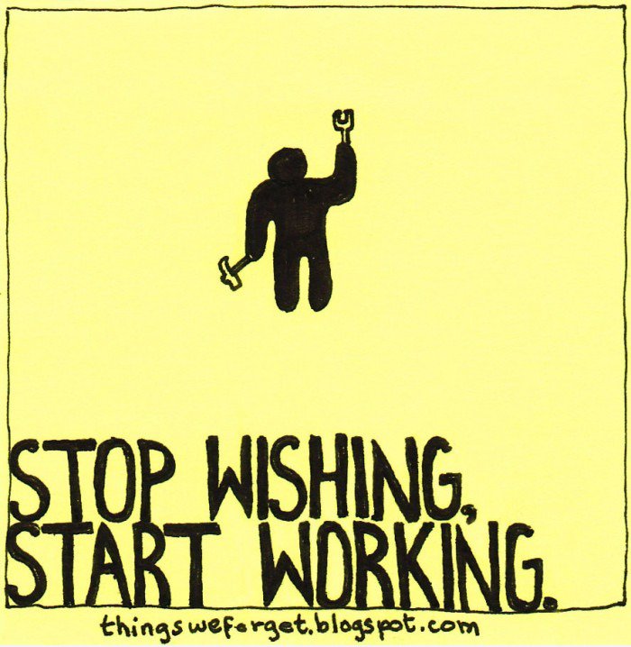 Stoppen Sie wollen, anfangen zu arbeiten