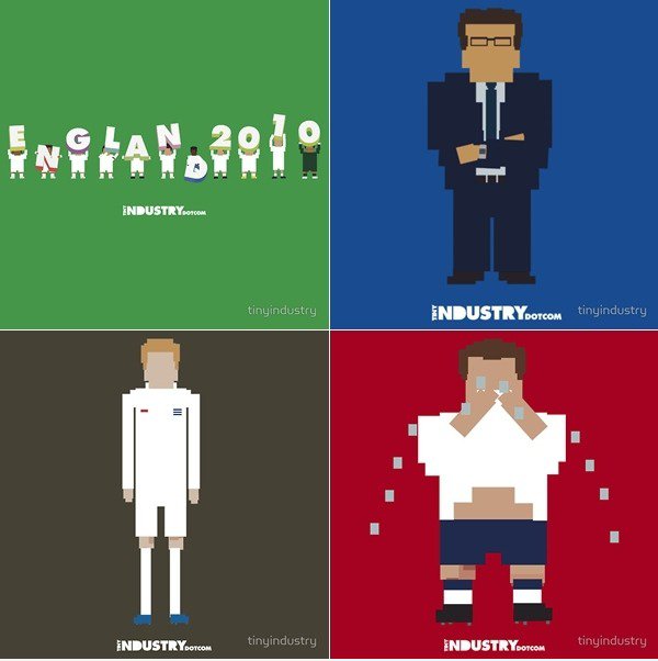 England National Football Team in Pixel Art