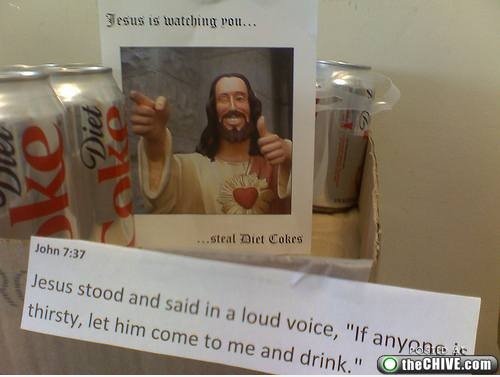 Jesus sagte dir einen Drink zu bekommen