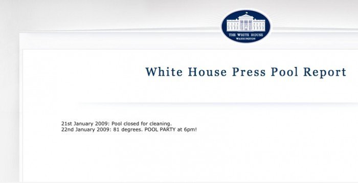 White House Press Pool Report