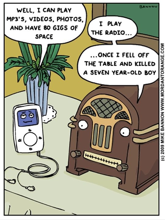 Old radio vs iPod
