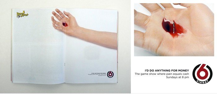 Kreative ad: Blutige Hand