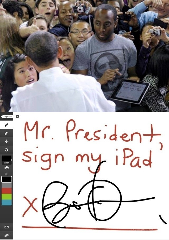 Das erste iPad, das eine Presidential Autogramm erhalten hat