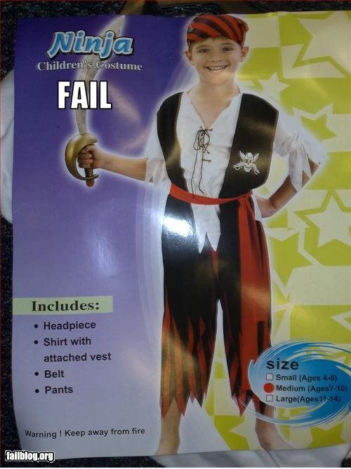 Ninja Kostüm FAIL