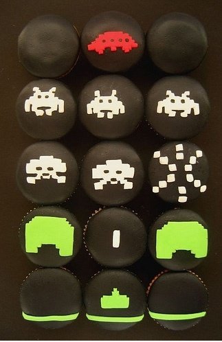 Space Invaders Cupcake