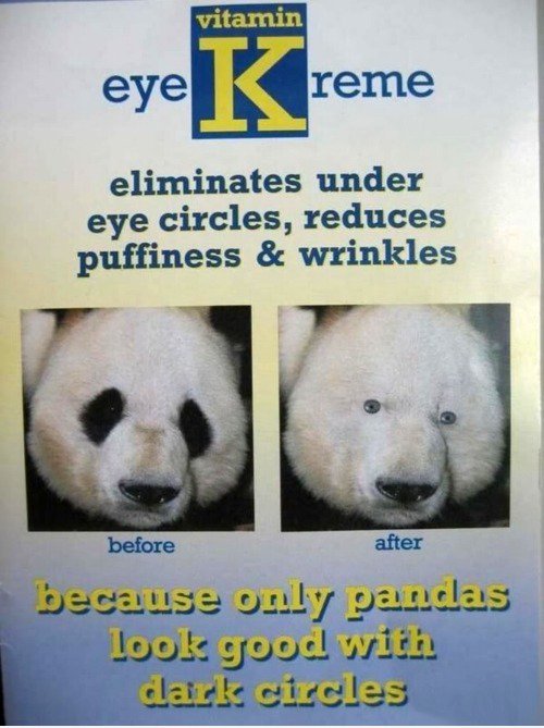 Cos nur pandas blicken dunkle Augenringe gute