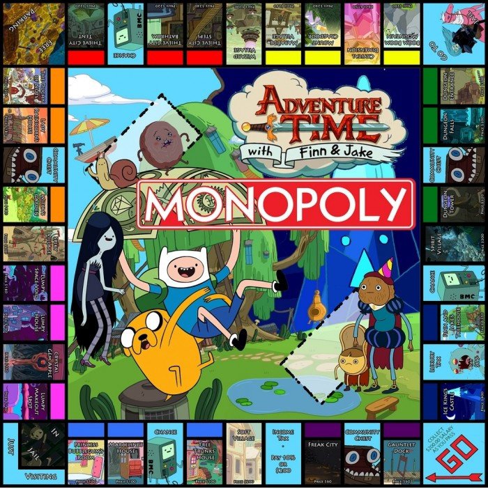 Adventure Time Monopoly Board