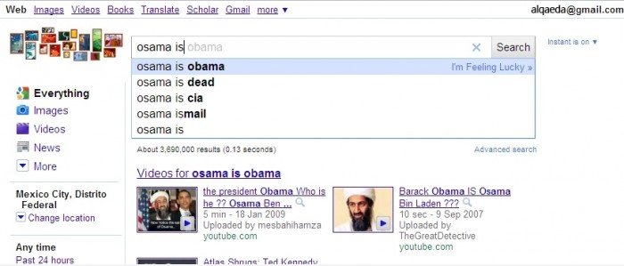Google ist sich bewusst, von etwas, anscheinend ...