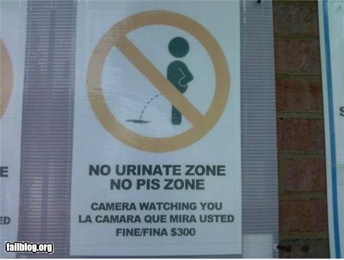 Kein Urinieren Zone