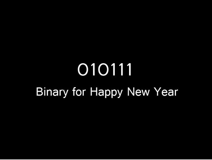 Frohes neues Jahr in binärer
