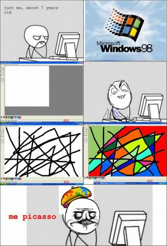 7 Jahre alt, Windows 98 und Paint - Rage Comic Bild