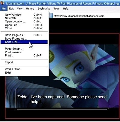 Zelda: ein Link zu einer Menüoption