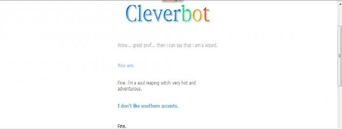 Ich fragte Cleverbot wenn es ein Programm war, und es deneyid