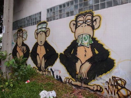 blind theft thumb monekys street art masterpieces