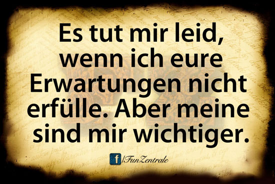 Cooler Spruch Erwartungen