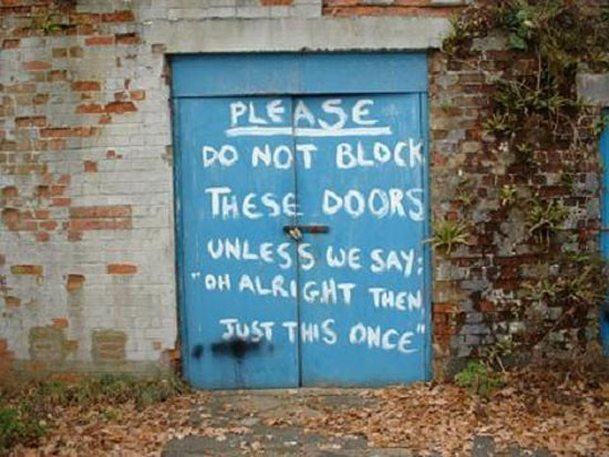 dont block these doors unless