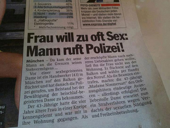 frau will zu oft sex