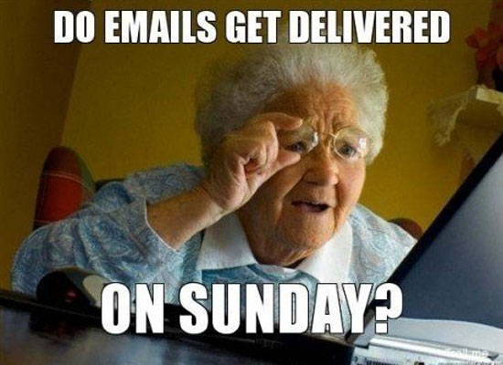 grandma on emails