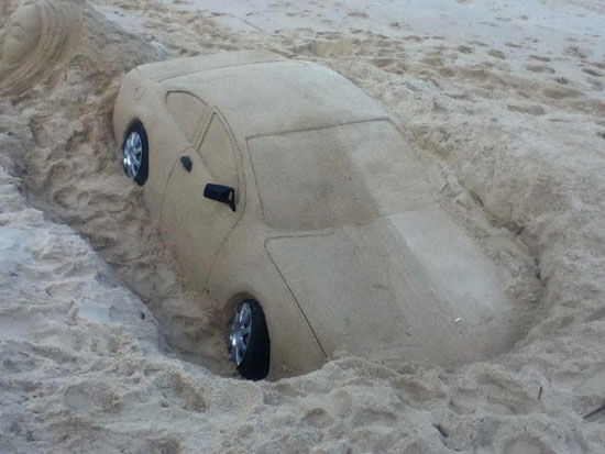 In den Sand gefahren
