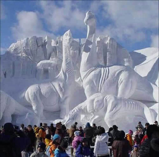 massive ice sculpture