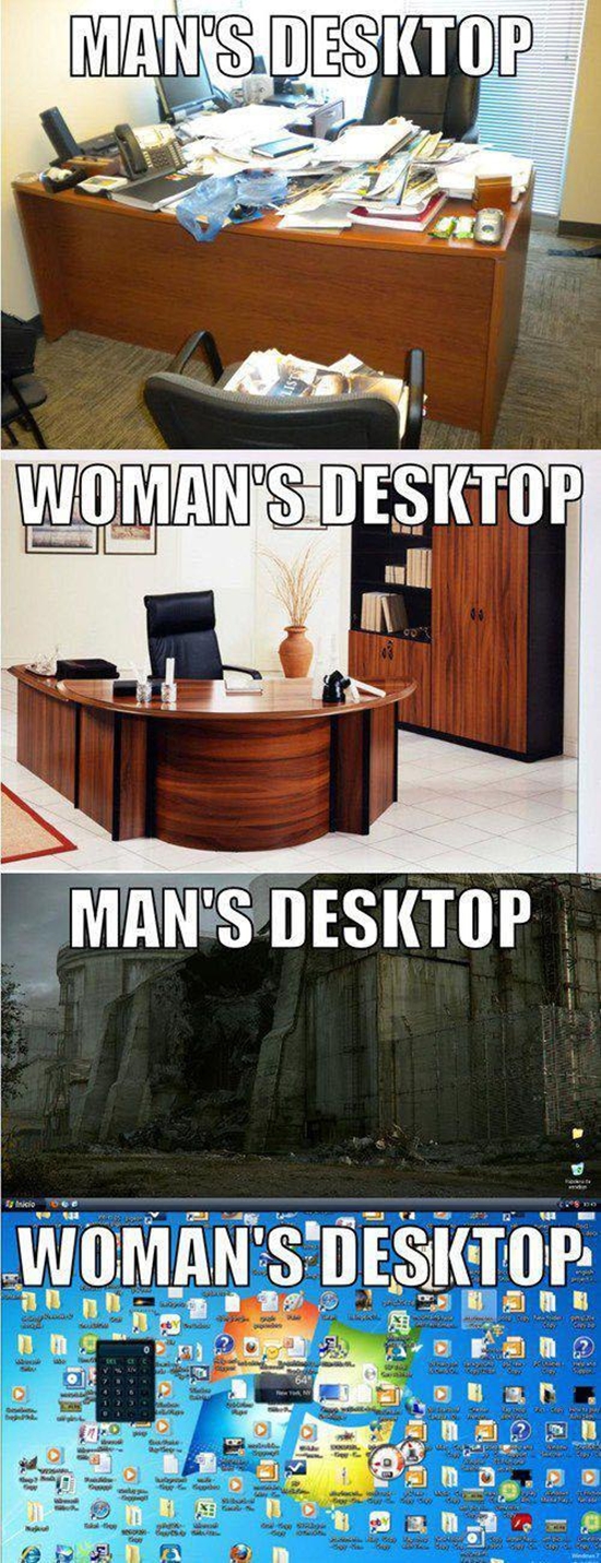 Männer Desktop vs. Frauen Desktop - Win Bild