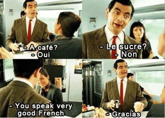 Mr. Bean, sie sprechen sehr gut Französisch - WinFail Bild
