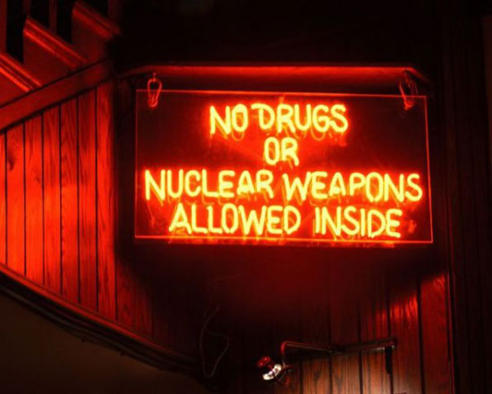 no drugs or nuclear weapons allowed inside 4086