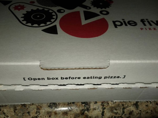 open box before eating pizza 4119