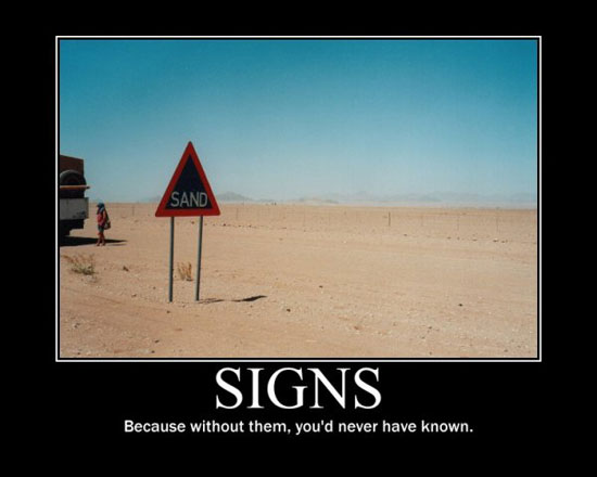 signs are extremely helpful