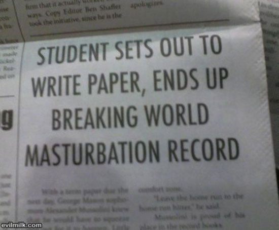 student ends up breaking records