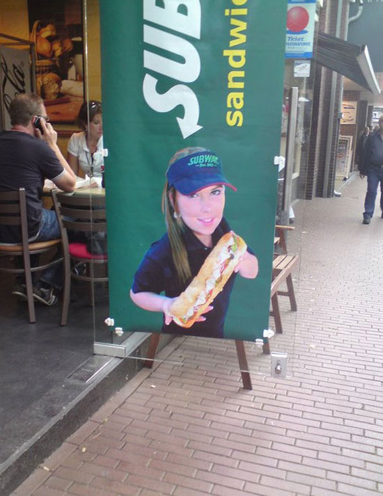subway using midgets in ads to make sandwiches look bigger 4234