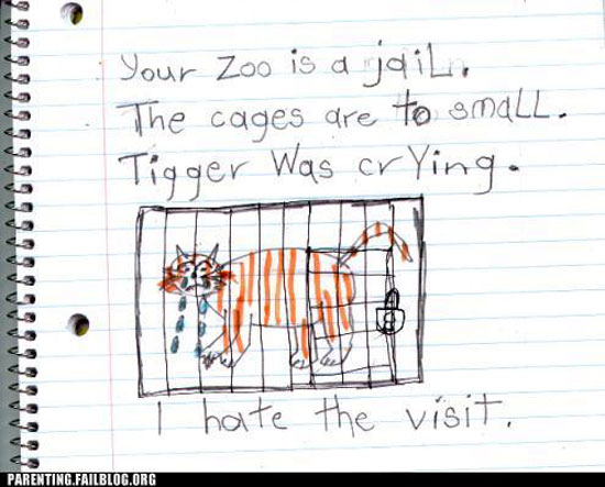taking a pessimistic child to the zoo