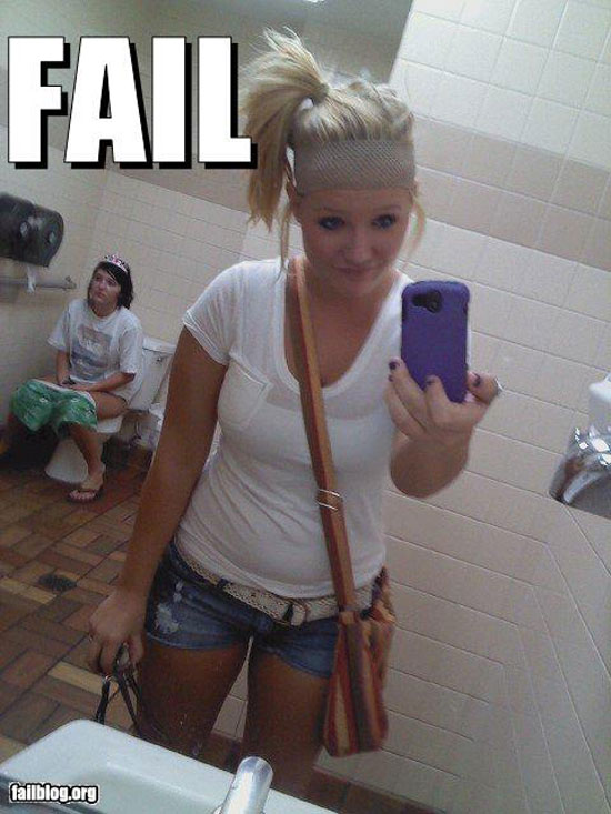 taking photo in girls restroom fail