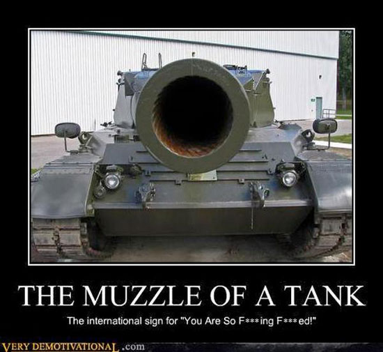 the muzzle of tank