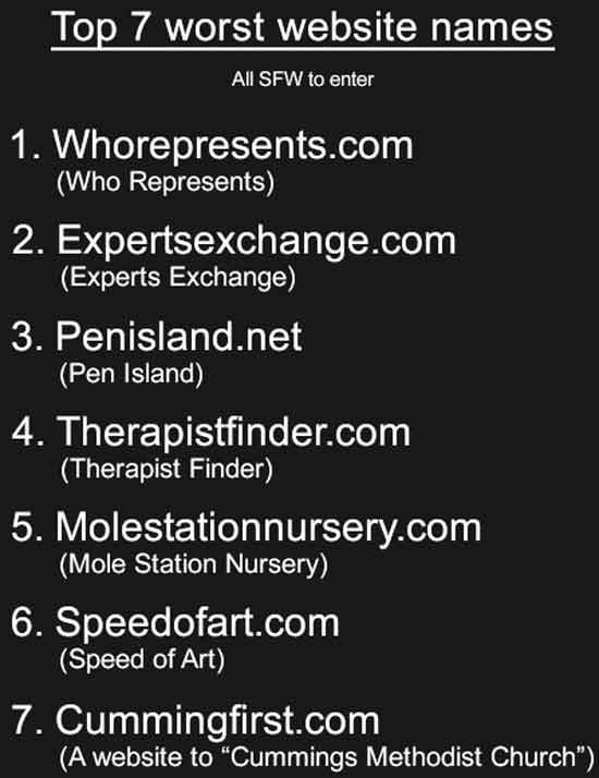 the top 7 worst website names