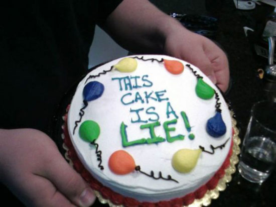 this cake is a lie