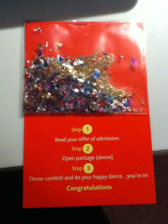 this came with my acceptance letter